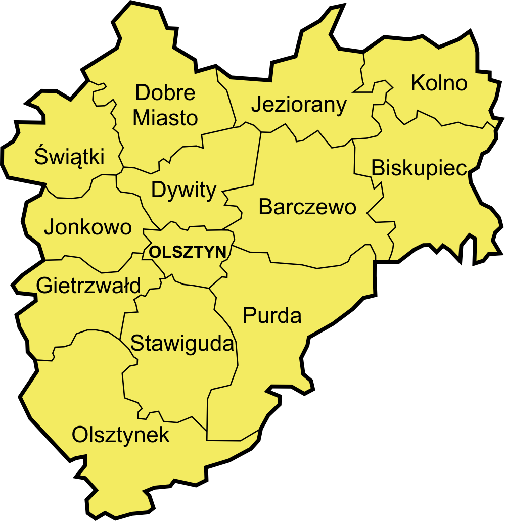 Mapa powiatu olsztyńskiego