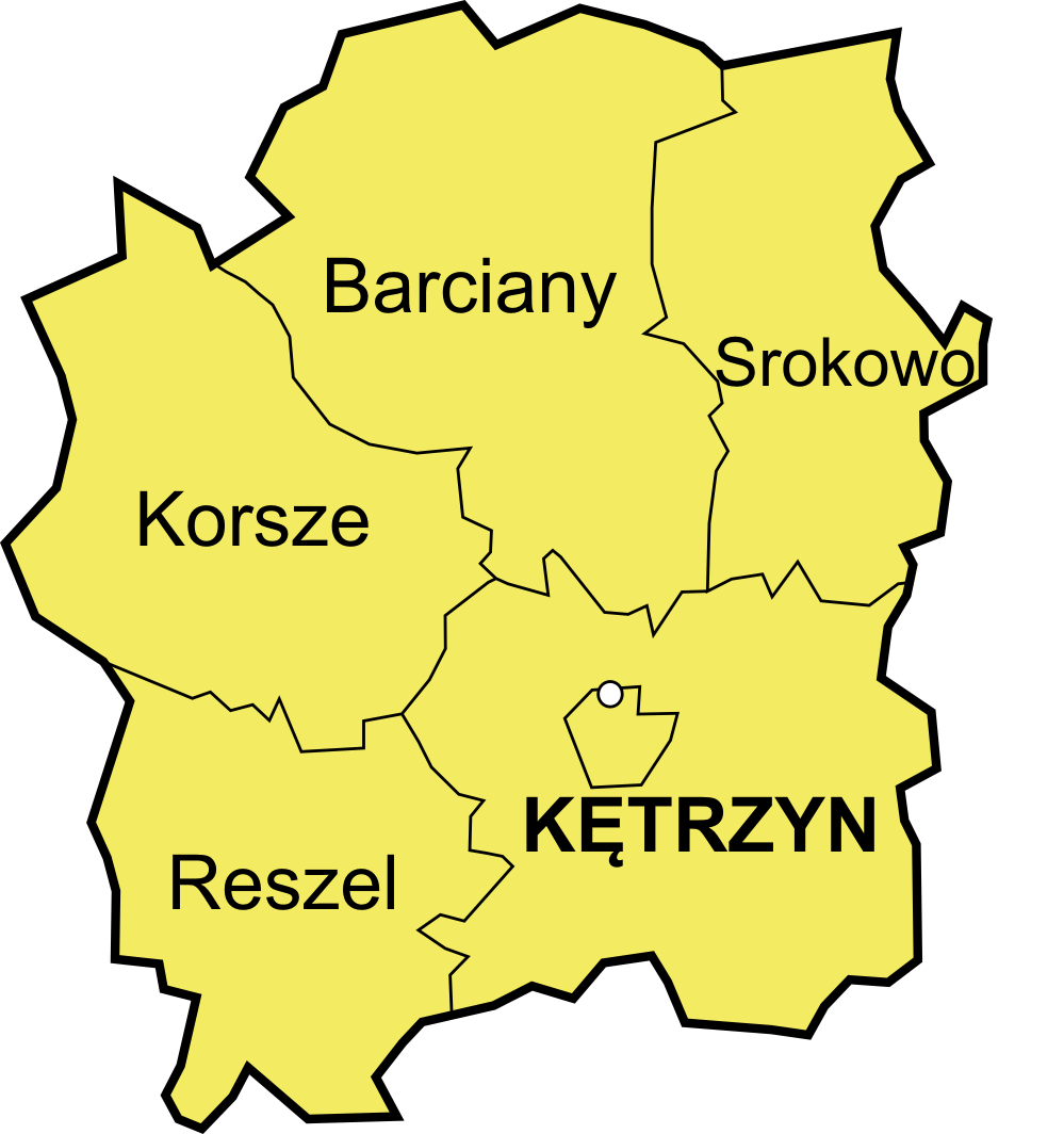 Mapa powiatu kętrzyńskiego