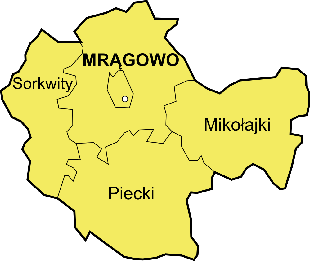 Mapa powiatu mrągowskiego