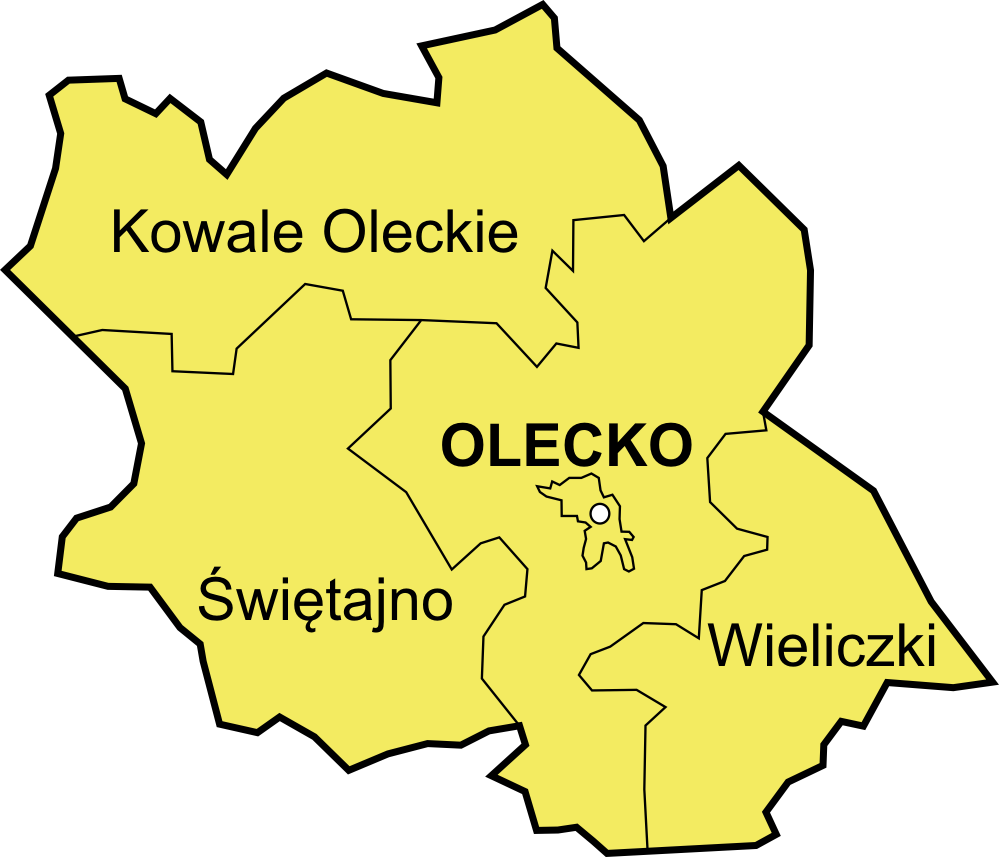 Mapa powiatu oleckiego