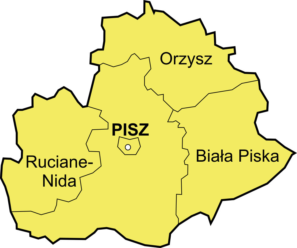 Mapa powiatu piskiego
